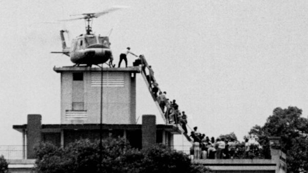 Touring a historic building significant to the Fall of Saigon 1975