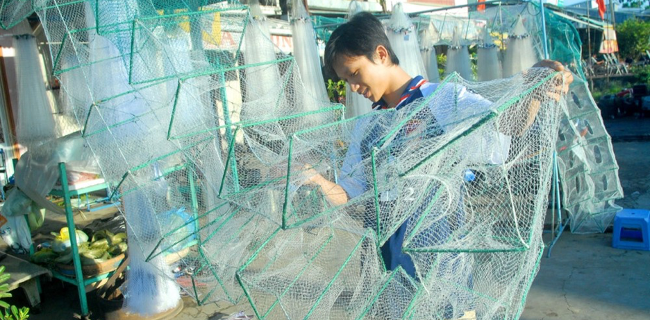 net weaving village in Vietnam